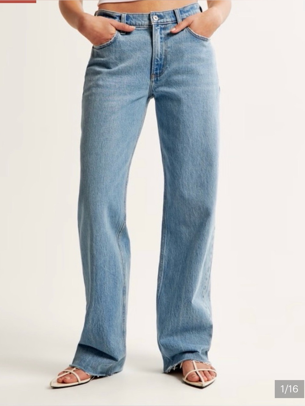 Abercrombie & Fitch The Baggy Low Rise Raw Hem Jeans Sz27/4